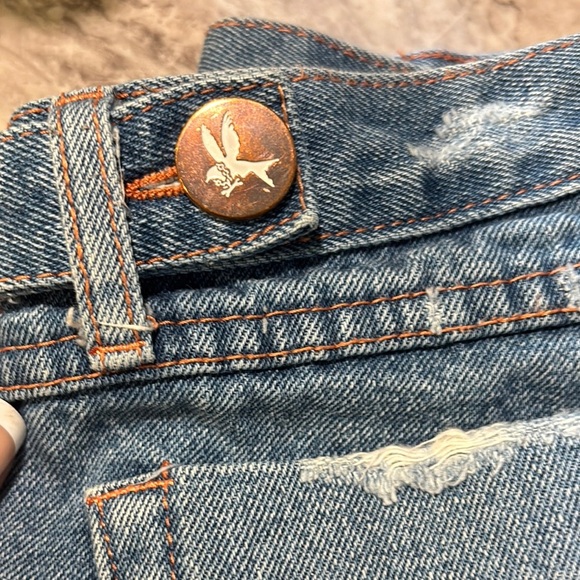 One Teaspoon Blue High-Waisted Jean Shorts - Picture 12 of 14